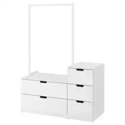IKEA Nordli Kommode med 5 skuffer, hvit, 120x169 cm tilbud