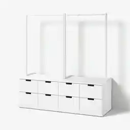 IKEA Nordli Kommode med 8 skuffer, hvit, 160x169 cm tilbud