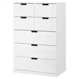 IKEA Nordli Kommode med 7 skuffer, hvit, 80x122 cm tilbud
