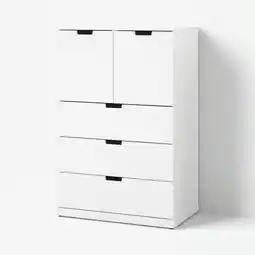 IKEA Nordli Kommode med 5 skuffer, hvit, 80x122 cm tilbud