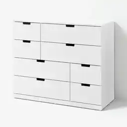 IKEA Nordli Kommode med 8 skuffer, hvit, 120x99 cm tilbud