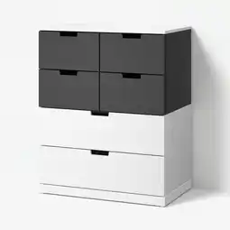 IKEA Nordli Kommode 6 skuffer, hvit/antrasitt, 80x99 cm tilbud