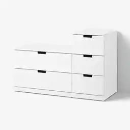 IKEA Nordli Kommode med 5 skuffer, hvit, 120x76 cm tilbud