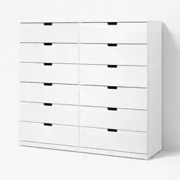 IKEA Nordli Kommode med 12 skuffer, hvit, 160x145 cm tilbud