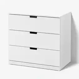 IKEA Nordli Kommode med 3 skuffer, hvit, 80x76 cm tilbud