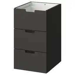 IKEA Nordli Modulkommode med 3 skuffer, antrasitt, 40x68 cm tilbud