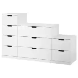 IKEA Nordli Kommode med 9 skuffer, hvit, 160x99 cm tilbud
