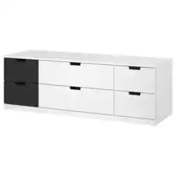 IKEA Nordli Kommode 6 skuffer, hvit/antrasitt, 160x54 cm tilbud