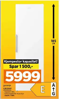 POWER KJØLESKAP RP619EEW5 tilbud