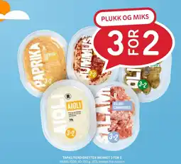 Rema 1000 TAPAS/FERDIGRETTER MERKET 3 FOR 2 tilbud