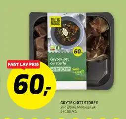 Bunnpris GRYTEKJØTT STORFE tilbud