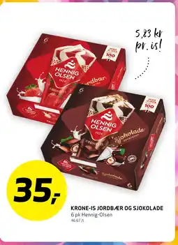 Bunnpris KRONE-IS JORDBÆR OG SJOKOLADE tilbud