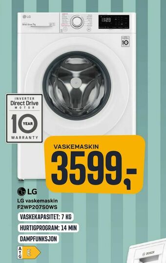 Skousen LG vaskemaskin F2WP207S0WS tilbud