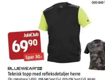 Jula Teknisk topp med refleksdetaljer herre tilbud