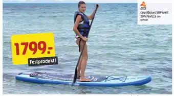 Jula Oppblåsbart SUP-brett 297x76x12,5 cm 007-030 tilbud