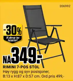 Europris RIMINI 7-POS STOL tilbud