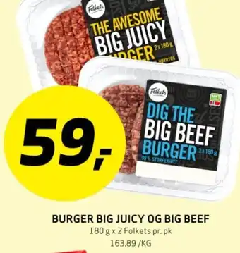 Bunnpris BURGER BIG JUICY OG BIG BEEF tilbud