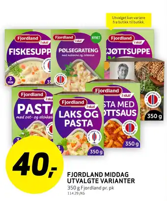 Bunnpris FJORDLAND MIDDAG UTVALGTE VARIANTER tilbud
