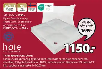 JYSK TRYM ANDEDUNSDYNE tilbud