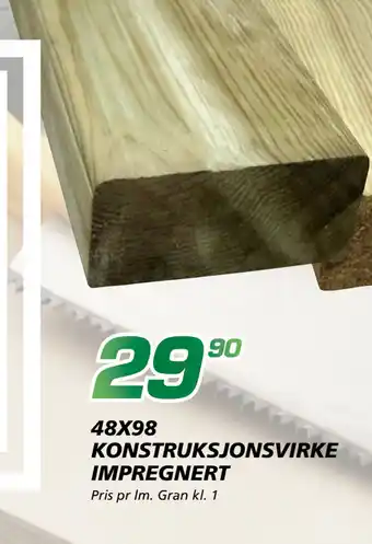 Coop Byggmix 48X98 KONSTRUKSJONSVIRKE IMPREGNERT tilbud