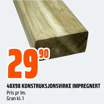 Coop Obs 48X98 KONSTRUKSJONSVIRKE IMPREGNERT tilbud