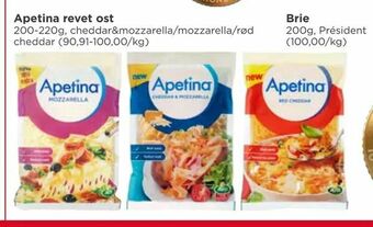 Meny Apetina revet ost tilbud