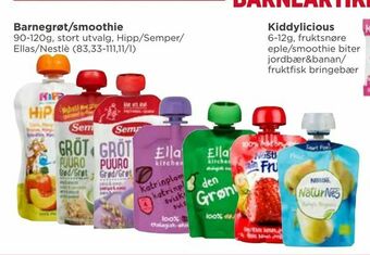 Meny Barnegrøt/smoothie tilbud