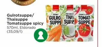 Gulrotsuppe/ Thaisuppe Tomatsuppe spicy