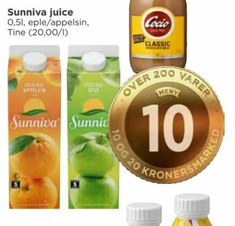 Meny Sunniva juice tilbud