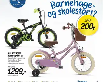 Thansen Barnesykkel tilbud