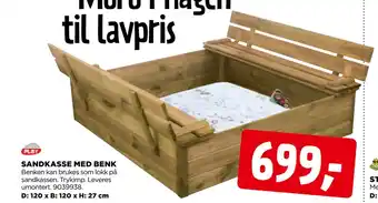 jem & fix SANDKASSE MED BENK tilbud