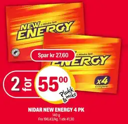 Coop Extra NIDAR NEW ENERGY 4 PK tilbud