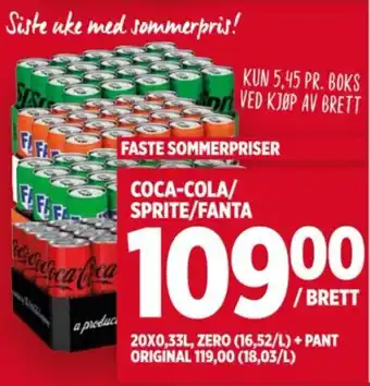 Meny COCA-COLA/ SPRITE/FANTA tilbud
