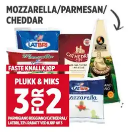 Meny MOZZARELLA/PARMESAN/ CHEDDAR tilbud