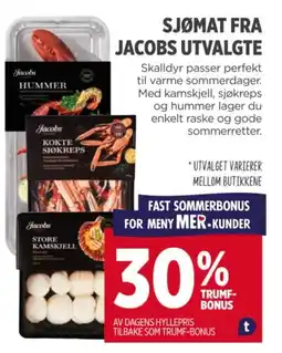 Meny SJØMAT FRA JACOBS UTVALGTE tilbud