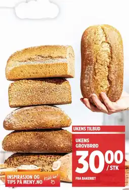 Meny UKENS GROVBRØD tilbud