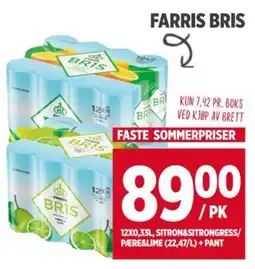 Meny FARRIS BRIS tilbud