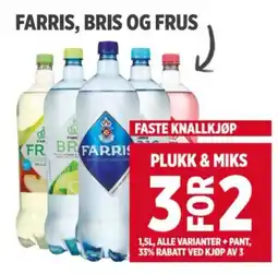 Meny FARRIS, BRIS OG FRUS tilbud