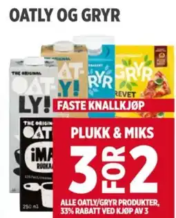 Meny OATLY OG GRYR tilbud