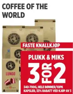 Meny COFFEE OF THE WORLD tilbud
