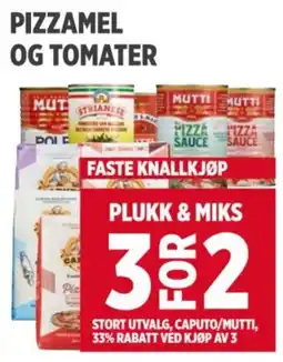 Meny PIZZAMEL OG TOMATER tilbud