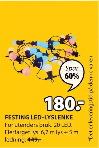 JYSK FESTING LED-LYSLENKE tilbud