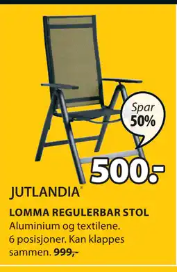 JYSK LOMMA REGULERBAR STOL tilbud