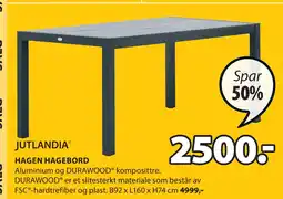 JYSK HAGEN HAGEBORD tilbud