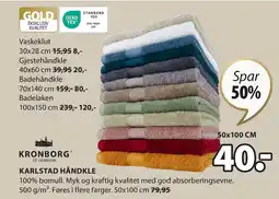 JYSK KARLSTAD HÅNDKLE tilbud