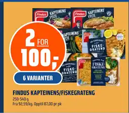 Coop Obs FINDUS KAPTEINENS/FISKEGRATENG tilbud