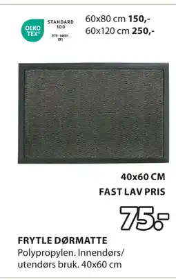 JYSK FRYTLE DØRMATTE tilbud