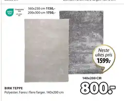 JYSK BIRK TEPPE tilbud