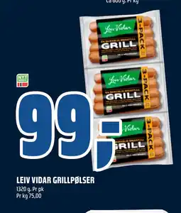 Coop Obs LEIV VIDAR GRILLPØLSER tilbud