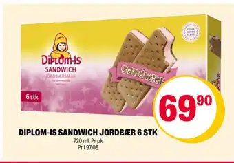 Coop Extra DIPLOM-IS SANDWICH JORDBÆR 6 STK tilbud